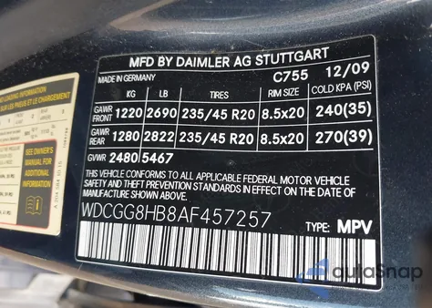 2010 Mercedes-Benz Glk 350 4Matic z USA, uszkodzony, nr VIN WDCGG8HB8AF457257